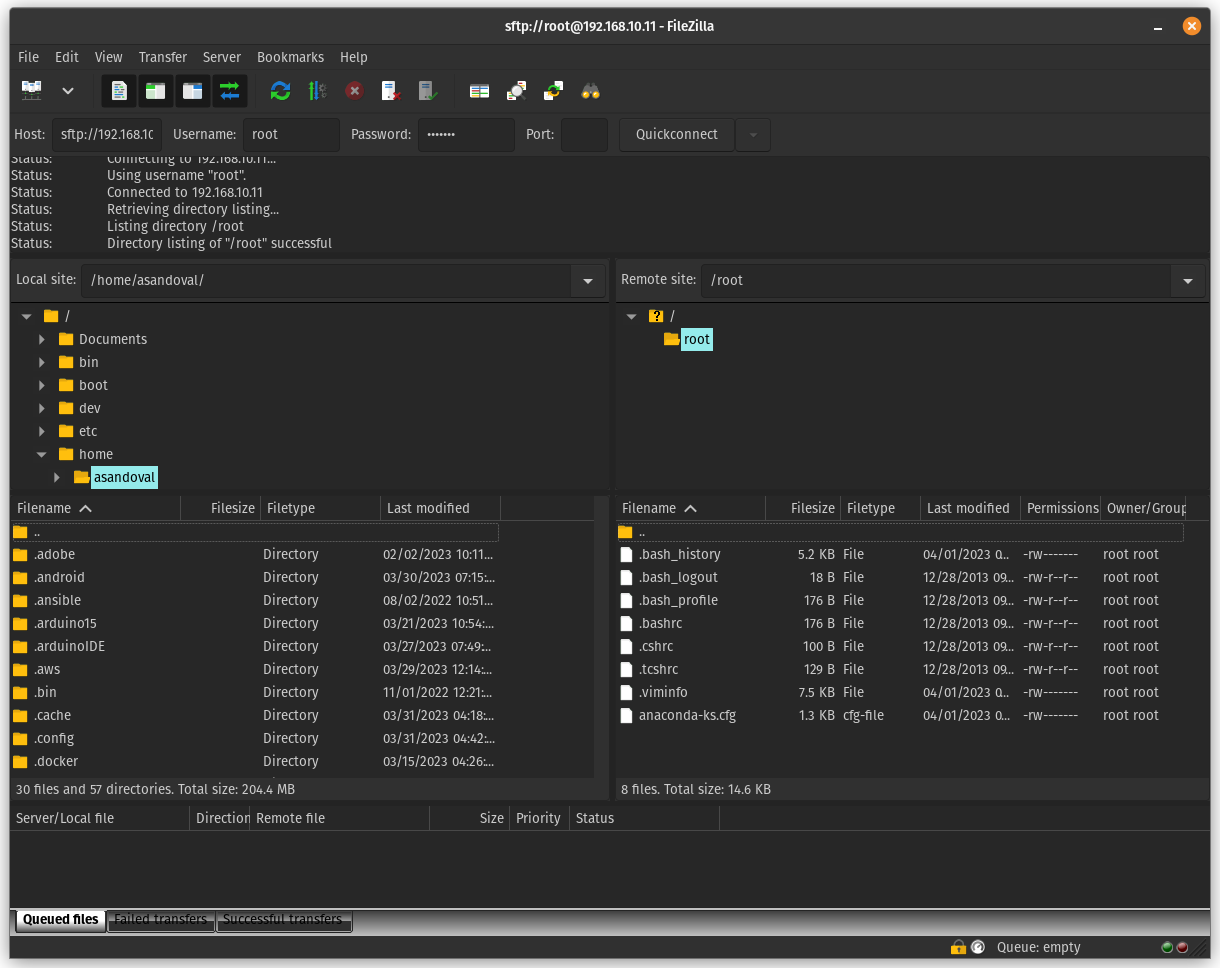 connecting to a server using sftp