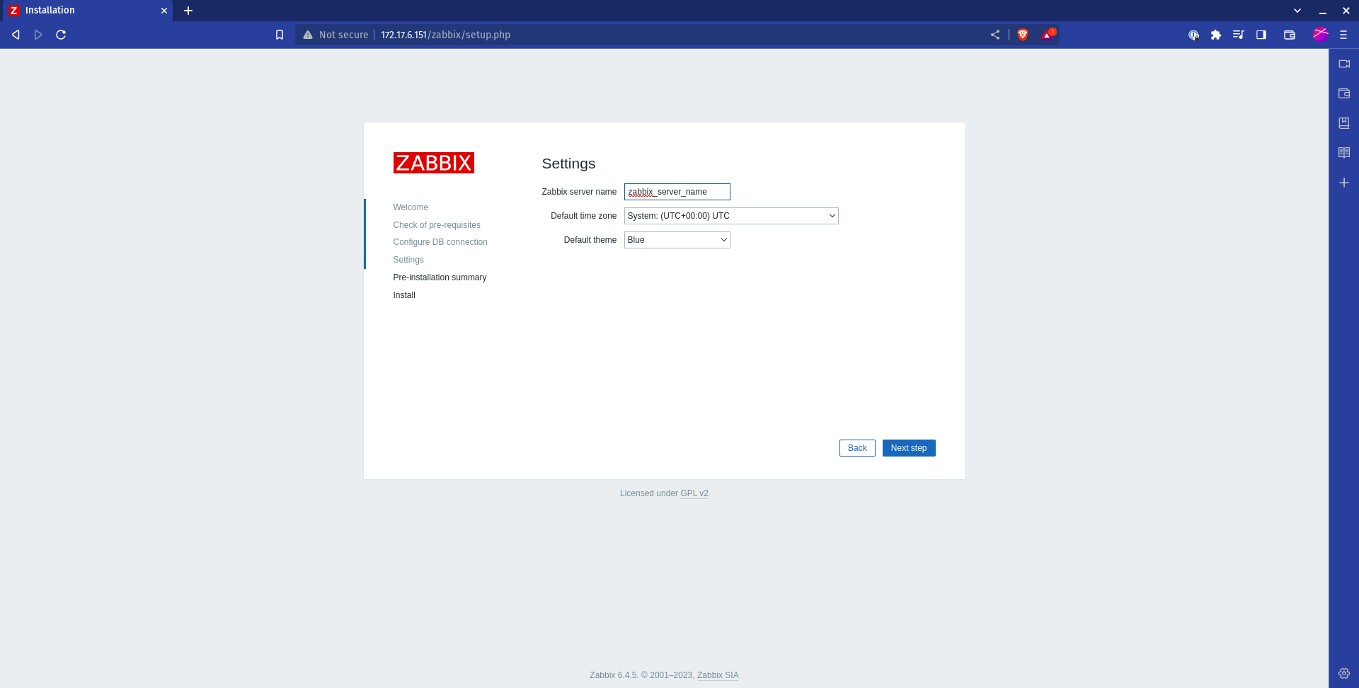configure settings